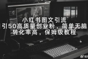 小红书图文引流，单号日引50+高质量兼职粉