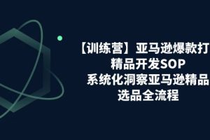 亚马逊爆款打造之精品开发SOP，系统化洞察亚马逊精品选品全流程