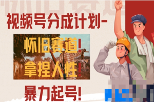 视频号分成计划-怀旧赛道，原创技术，暴力起号