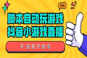 脚本自动玩游戏，抖音小游戏直播，不违规不封号可批量做