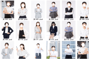 90套精选稀缺素材！男女士职业装形象照PSD素材模板，职业装形象照PS设计模板素材