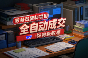 教务员资料项目全自动成交模式，SOP保姆级教程