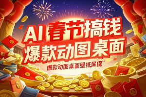 AI春节搞钱，新年壁纸动态图AI一键制作，批量出内容