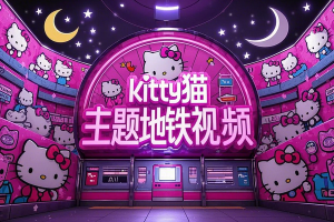 hello kitty卡通地铁进站视频AI一键生成kitty猫主题爆款原创视频免费工具软件