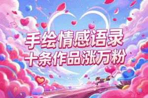 手绘情感语录玩法，十条作品涨万粉，收益直接起飞