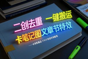 最新逍遥去重二创一键搬运神器，卡笔记卡图文卡章节特效【搬运助手+使用教程】