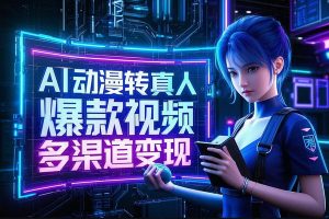 AI动漫转真人单条视频引爆100万+点赞免费AI工具软件制作，多渠道变现