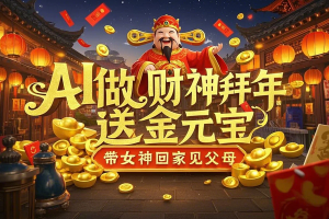 用免费AI做财神拜年送金元宝，带女神回家见父母只要2步超简单，新年快乐，2025发发发！
