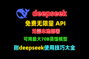 Deepseek免费无限量API无需本地部署就可用最大70B蒸馏模型，附deepseek使用技巧大全