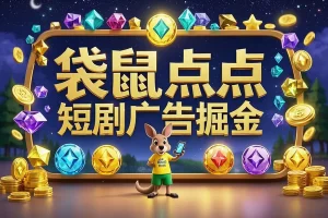 【袋鼠点点广告掘金挂机项目】— 无需养机，单机日赚9+