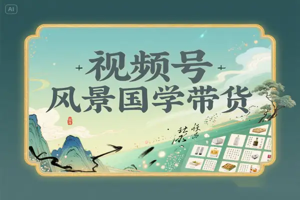 视频号AI风景+国学文案带货：小白日入四位数的潜力新赛道