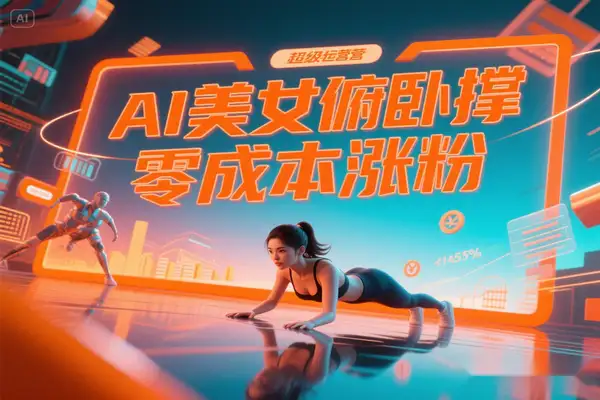 AI 生成俯卧撑美女视频！3 分钟搞定零成本涨粉变现攻略