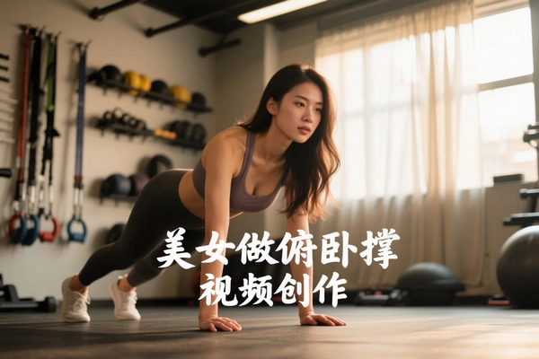 AI生成俯卧撑美女健身视频攻略：零成本起号+多平台变现玩法