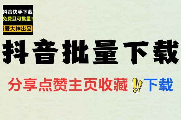抖音快手视频批量下载：绿色无广告免费工具推荐