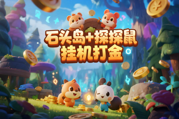 石头岛探探鼠全自动挂机打金项目，打金助手教程与收益解析
