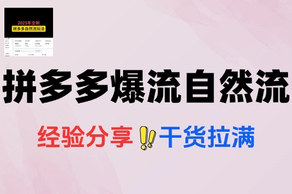 拼多多强付费推广全攻略：解锁自然流量，实现稳定盈利秘籍