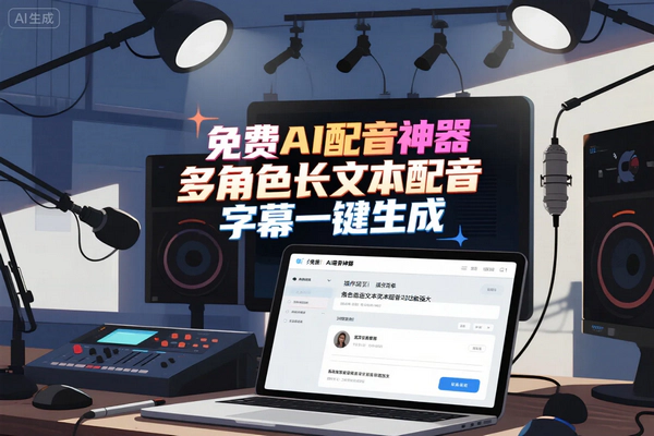 免费AI配音神器，多角色长文本配音+字幕一键生成