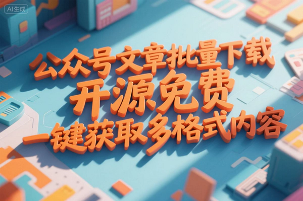 公众号文章批量下载神器：开源免费，一键获取多格式内容