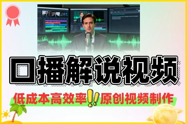 抖音口播解说：新手低成本高效制原创视频与变现攻略