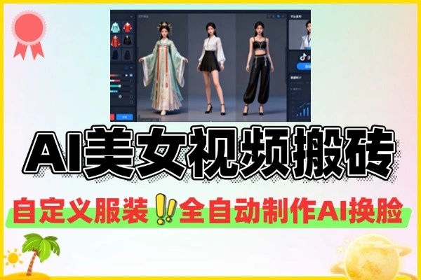 抖音快手AI美女视频搬砖：自定义服装全自动制作全攻略