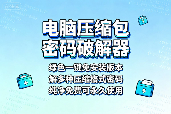 免费纯本地电脑压缩包密码破解器，Win系统畅用解密无忧