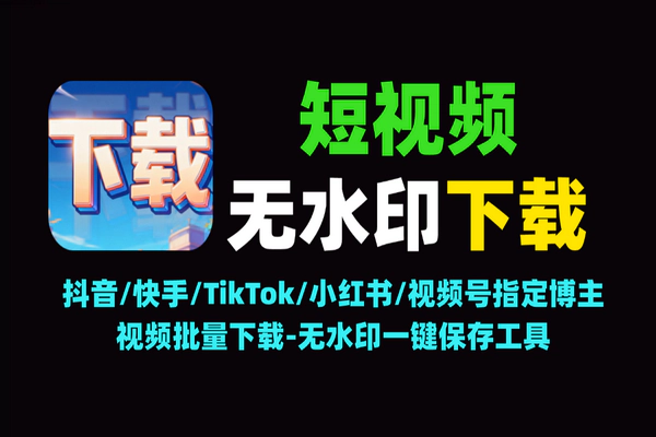 最新抖音快手TikTok小红书视频号批量下载-无水印一键下载指定博主视频工具
