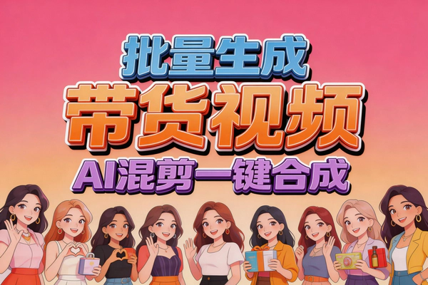 批量带货视频自动剪辑教程_AI混剪软件_抖音矩阵号原创生成
