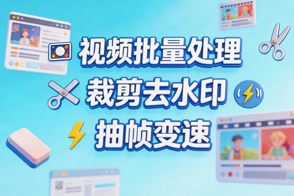 批量视频处理软件:自动裁剪去水印+抽帧变速,矩阵素材原创度一键拉满