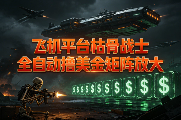 飞机平台枯骨战士全自动挂机撸美金项目｜单窗口日赚30+可无限矩阵放大【附脚本教程】