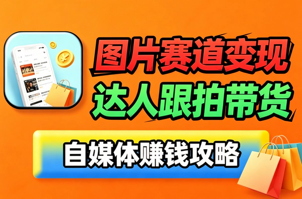 图片赛道赚钱课程_伙伴计划流量收益_达人跟拍好物带货多模式变现