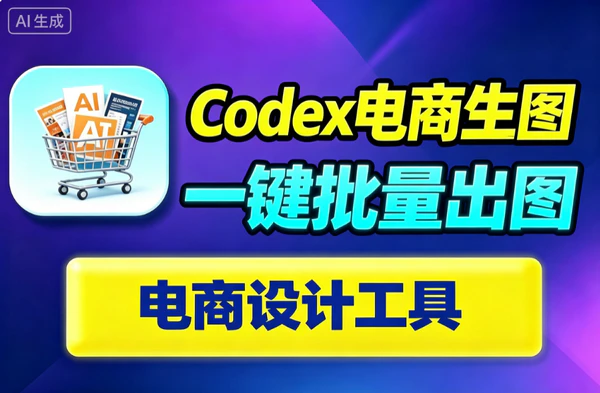 Codex电商AI生图全攻略｜批量主图海报小红书封面一键生成｜全自动提效降本