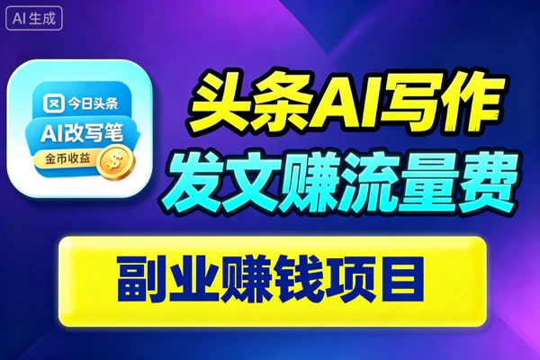 今日头条AI改写文章赚流量费实操方法 零基础副业月入稳定收益