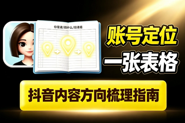 抖音账号定位方法_表格梳理你是谁拍什么给谁看独特卖点精准触达新手指南