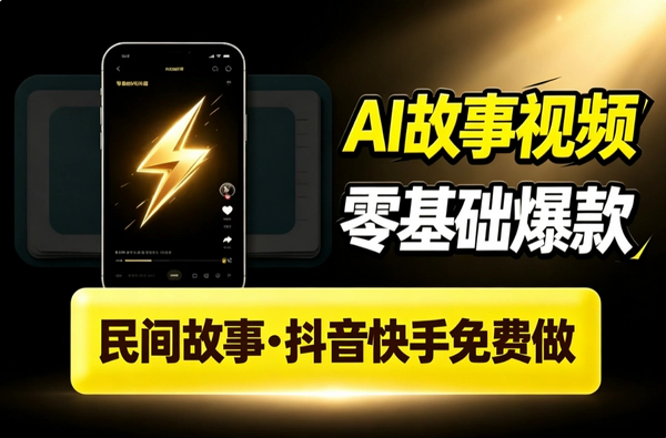 AI民间故事短视频零基础制作_免费工具抖音快手高完播变现副业