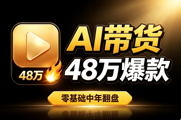43岁零基础AI视频带货7天爆48万播放_中年大叔逆袭自学手册跟做涨粉2300