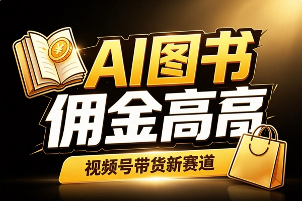 视频号AI图书带货不露脸_一条视频佣金近九千AI降门槛选品挂车红利期