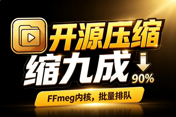 开源视频压缩神器FFmpeg免费无广告_体积缩九成画质在线批量压缩多模式自定义