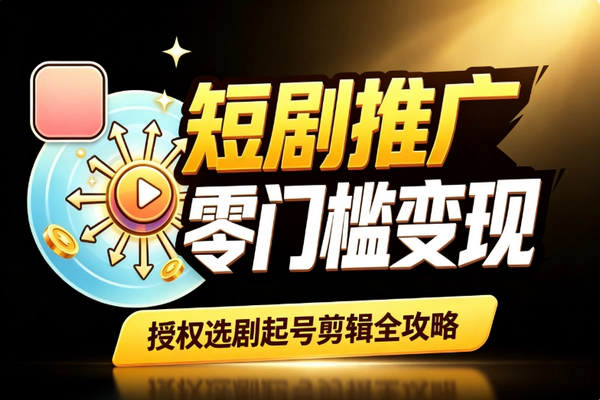 短剧副业零门槛变现_授权选剧剪辑去重多平台闭环出单