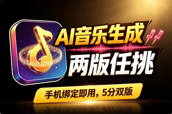 AI音乐生成新手零门槛_注册绑定五分钟出曲双版自动下载