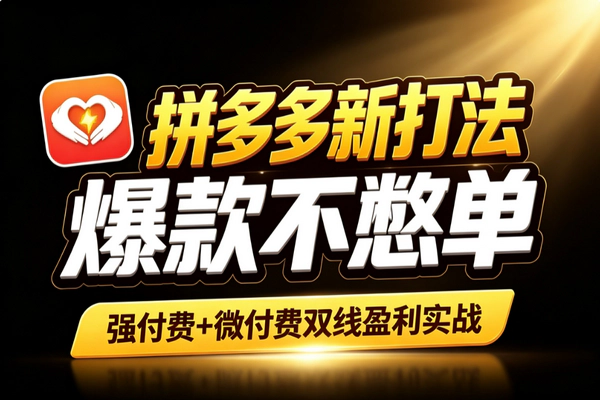 拼多多2026最新付费打法_强付费微付费爆款矩阵分阶段打爆