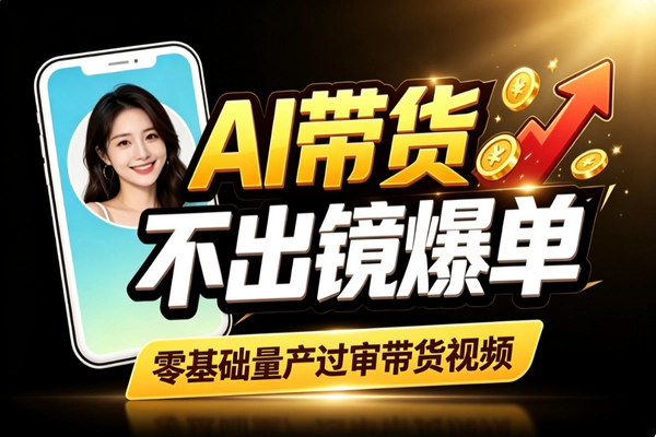 不出镜AI带货实操：抖音TK全品类矩阵量产爆款视频攻略