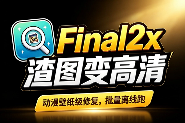 Final2x免费开源AI图片无损放大：离线动漫真人高清一键批量处理