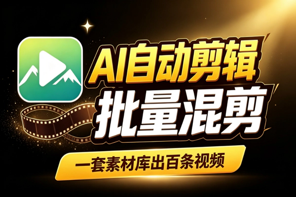 风景号躺赚批量出片攻略：剪映绿幕贴纸加自动混剪过原创实操