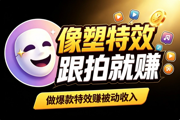 字节像塑特效兼职：做抖音特效赚跟拍收益，爆款躺赚