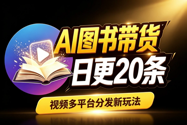 AI图书带货新玩法：自动文案混剪分发日产20条