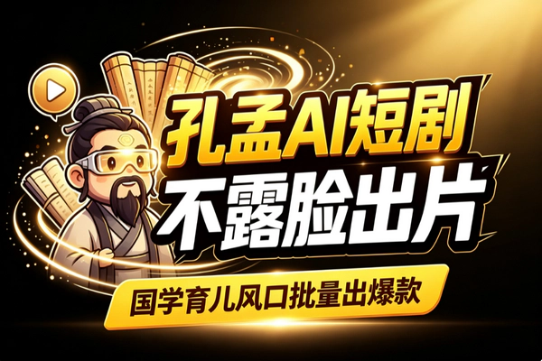 孔孟AI短剧国学育儿：不露脸批量产出涨粉拿补贴