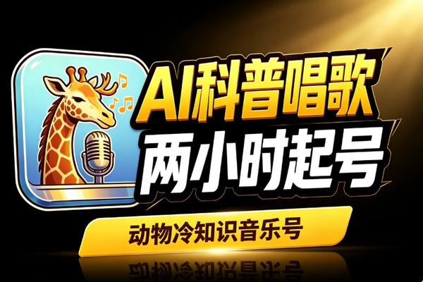 AI科普唱歌涨粉攻略：动物冷知识两小时出片变现