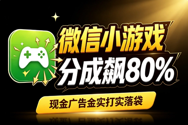 微信小游戏开发者红利:80%分成政策三重叠加