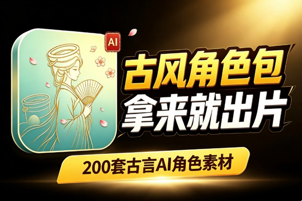 古风AI短剧角色素材包:200套三视图提示词预制