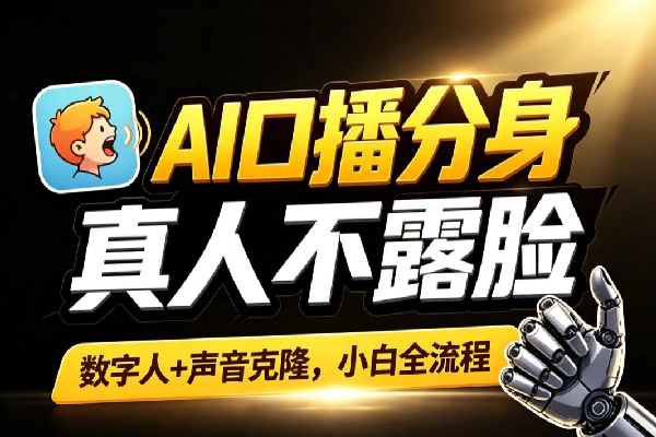 AI数字人口播教学：声音克隆形象复用自动变现闭环
